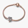 Zweifarbiger durchbrochener „Mom & Heart“-Charm – Sterlingsilber, 14 Karat Roségold-Beschichtung Zweifarbiger durchbrochener „Mom & Heart“-Charm – Sterlingsilber, 14 Karat Roségold-Beschichtung