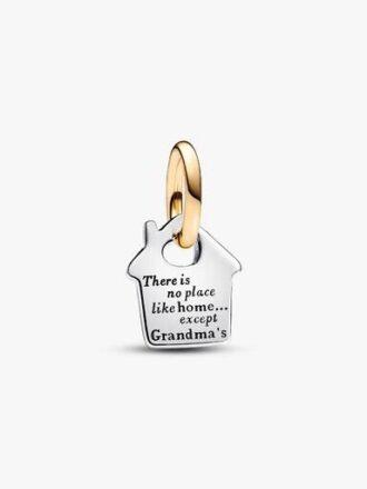Zweifarbiger „Grandma’s House“-Dangle Charm – Sterlingsilber, 14-karätig vergoldet