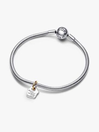 Zweifarbiger „Grandma’s House“-Dangle Charm – Sterlingsilber, 14-karätig vergoldet