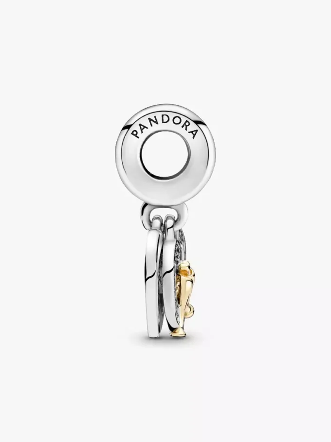 Zweifarbiger „Happy Anniversary“-Dangle Charm aus 14-karätigem Gold und Sterlingsilber Zweifarbiger „Happy Anniversary“-Dangle Charm aus 14-karätigem Gold und Sterlingsilber