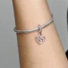 Zweifarbiger Infinity-Herz-Dangle Charm – Sterlingsilber, 14 Karat Roségold-Beschichtung Zweifarbiger Infinity-Herz-Dangle Charm – Sterlingsilber, 14 Karat Roségold-Beschichtung