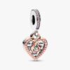 Zweifarbiger Infinity-Herz-Dangle Charm – Sterlingsilber, 14 Karat Roségold-Beschichtung Zweifarbiger Infinity-Herz-Dangle Charm – Sterlingsilber, 14 Karat Roségold-Beschichtung