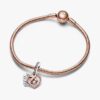 Zweifarbiger Infinity-Herz-Dangle Charm – Sterlingsilber, 14 Karat Roségold-Beschichtung Zweifarbiger Infinity-Herz-Dangle Charm – Sterlingsilber, 14 Karat Roségold-Beschichtung