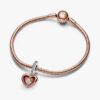 Zweifarbiger „Radiant Heart“-Dangle Charm – Sterlingsilber, 14-karätige Roségoldbeschichtung Zweifarbiger „Radiant Heart“-Dangle Charm – Sterlingsilber, 14-karätige Roségoldbeschichtung