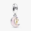 Zweifarbiger Schlüssel- und Mond-Dangle Charm – Sterlingsilber, 14 Karat vergoldet Zweifarbiger Schlüssel- und Mond-Dangle Charm – Sterlingsilber, 14 Karat vergoldet