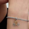 Zweifarbiger Spinning Wheels Bicycle Dangle Charm – Sterlingsilber, 14 Karat vergoldet Zweifarbiger Spinning Wheels Bicycle Dangle Charm – Sterlingsilber, 14 Karat vergoldet