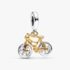 Zweifarbiger Spinning Wheels Bicycle Dangle Charm – Sterlingsilber, 14 Karat vergoldet Zweifarbiger Spinning Wheels Bicycle Dangle Charm – Sterlingsilber, 14 Karat vergoldet