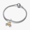 Zweifarbiger Spinning Wheels Bicycle Dangle Charm – Sterlingsilber, 14 Karat vergoldet Zweifarbiger Spinning Wheels Bicycle Dangle Charm – Sterlingsilber, 14 Karat vergoldet