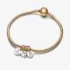 Zweifarbiger, teilbarer „Friendship Triple“-Dangle Charm – Sterlingsilber, 14-karätige Vergoldung Zweifarbiger, teilbarer „Friendship Triple“-Dangle Charm – Sterlingsilber, 14-karätige Vergoldung