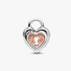 Zweifarbiger, teilbarer Herz-Charm mit Vorhängeschloss – Sterlingsilber, 14 Karat Roségold-Beschichtung Zweifarbiger, teilbarer Herz-Charm mit Vorhängeschloss – Sterlingsilber, 14 Karat Roségold-Beschichtung