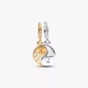 Zweifarbiger, teilbarer Sonnen- und Mond-Dangle Charm aus Sterlingsilber, 14-karätig vergoldet Zweifarbiger, teilbarer Sonnen- und Mond-Dangle Charm aus Sterlingsilber, 14-karätig vergoldet