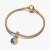 Zweifarbiger, teilbarer Sonnen- und Mond-Dangle Charm aus Sterlingsilber, 14-karätig vergoldet Zweifarbiger, teilbarer Sonnen- und Mond-Dangle Charm aus Sterlingsilber, 14-karätig vergoldet