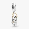 Zweifarbiger „Wedding Rings“-Dangle Charm – 14 Karat Gold, Sterlingsilber Zweifarbiger „Wedding Rings“-Dangle Charm – 14 Karat Gold, Sterlingsilber