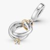 Zweifarbiger „Wedding Rings“-Dangle Charm – 14 Karat Gold, Sterlingsilber Zweifarbiger „Wedding Rings“-Dangle Charm – 14 Karat Gold, Sterlingsilber
