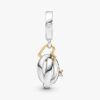Zweifarbiger „Wedding Rings“-Dangle Charm – 14 Karat Gold, Sterlingsilber Zweifarbiger „Wedding Rings“-Dangle Charm – 14 Karat Gold, Sterlingsilber