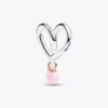 Zweifarbiger „Wrapped Heart“-Charm aus Sterlingsilber, 14-karätige Roségoldbeschichtung Zweifarbiger „Wrapped Heart“-Charm aus Sterlingsilber, 14-karätige Roségoldbeschichtung