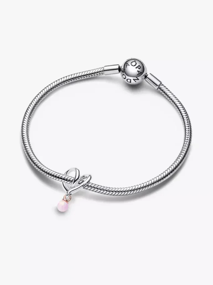 Zweifarbiger „Wrapped Heart“-Charm aus Sterlingsilber, 14-karätige Roségoldbeschichtung Zweifarbiger „Wrapped Heart“-Charm aus Sterlingsilber, 14-karätige Roségoldbeschichtung