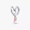 Zweifarbiger „Wrapped Heart“-Charm aus Sterlingsilber, 14-karätige Roségoldbeschichtung Zweifarbiger „Wrapped Heart“-Charm aus Sterlingsilber, 14-karätige Roségoldbeschichtung