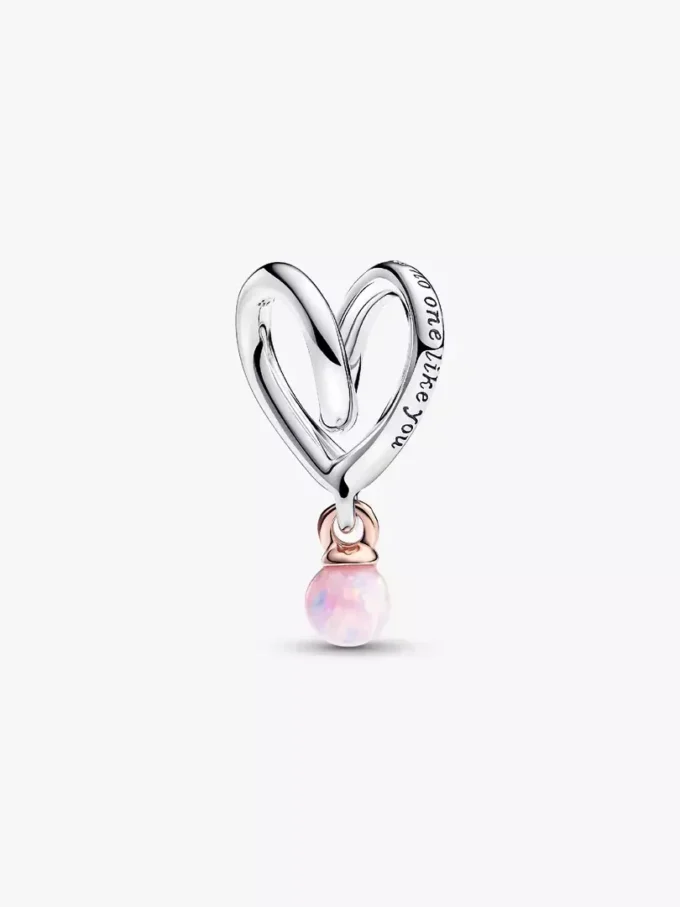 Zweifarbiger „Wrapped Heart“-Charm aus Sterlingsilber, 14-karätige Roségoldbeschichtung Zweifarbiger „Wrapped Heart“-Charm aus Sterlingsilber, 14-karätige Roségoldbeschichtung