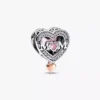 Zweifarbiger, durchbrochener „Mom & Heart“-Charm aus Sterlingsilber, 14 Karat Roségold-Beschichtung Zweifarbiger, durchbrochener „Mom & Heart“-Charm aus Sterlingsilber, 14 Karat Roségold-Beschichtung