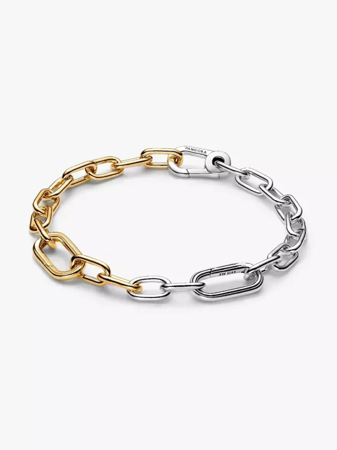 Zweifarbiges Armband und Charm-Set „Schloss und Schlüssel“ (2er-Set) Zweifarbiges Armband und Charm-Set „Schloss und Schlüssel“ (2er-Set)