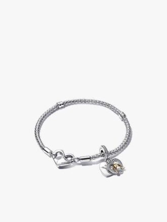 Zweifarbiges „Happy Anniversary“-Charm- und Armband-Set – 2er-Set Zweifarbiges „Happy Anniversary“-Charm- und Armband-Set – 2er-Set