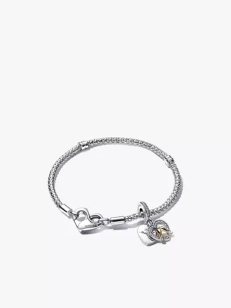 Zweifarbiges „Happy Anniversary“-Charm- und Armband-Set, 2er-Set Zweifarbiges „Happy Anniversary“-Charm- und Armband-Set, 2er-Set