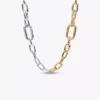 Zweifarbige Gliederkette aus Sterlingsilber, 14-karätig vergoldet Zweifarbige Gliederkette aus Sterlingsilber, 14-karätig vergoldet