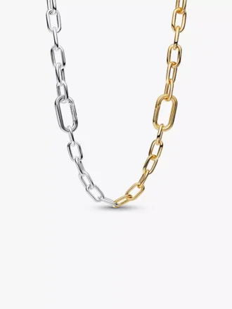 Zweifarbige Gliederkette aus Sterlingsilber, 14-karätig vergoldet