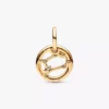 Zwillinge-Sternzeichen-Dangle Charm, 14 Karat vergoldet